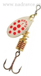 Rotační třpytka MEPPS 1 - stříbrná/červené tečky