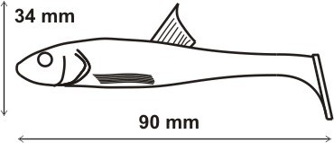 Hrouzek 90 mm hnědobílý s modrou perletí