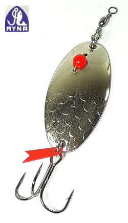 Plandavá třpytka Ryna Sázava očko 55 mm - 12 g / stříbrno červená