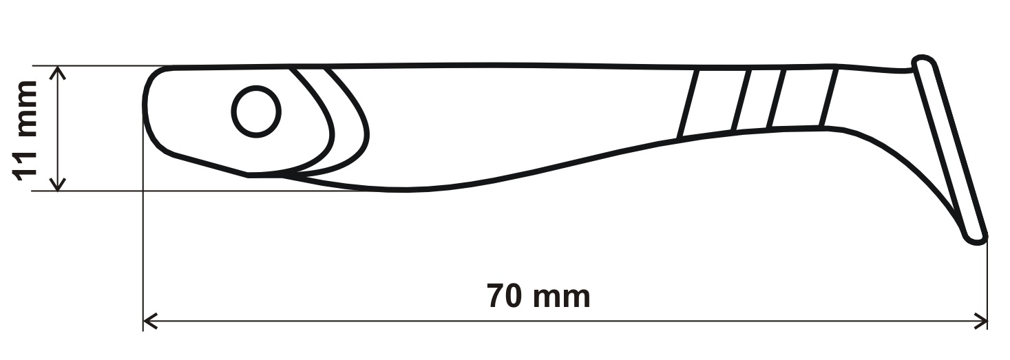 Kopyto 70 mm černožluté