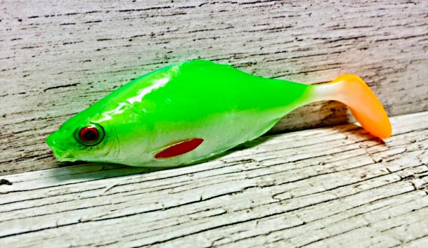Gumová nástraha Karas - fluo 10 cm - 1 ks