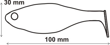 Plotice 10 cm, 22 gr., fluozelená-oranžová