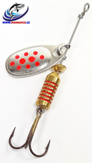 Rotační třpytka Mepps Comet 00 - stříbrná /červené tečky