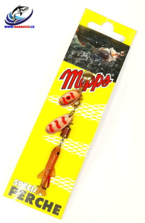 Rotační třpytka Mepps TANDEM PERCHE 0+1 měděná/červená