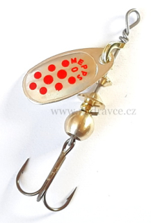 Rotační třpytka Mepps Comet 0 - stříbrná / červené tečky