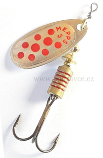 Rotační třpytka MEPPS  Comet 3 stříbrná / červené tečky