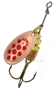 Rotační třpytka MEPPS 1 - měd / červené tečky