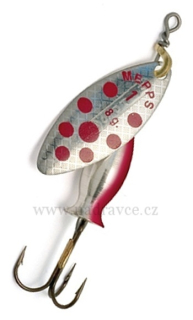Rotační třpytka Mepps 1 Aglia long Heavy - stříbrná / červená