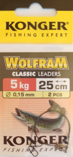 Wolframové lanko Konger - 25 cm / 5 kg - 2 ks