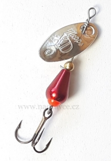 Rotační třpytka MEPPS XD  Platinum 0 - stříbrná / červená