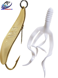 Plandavá třpytka Mepps Timber Doodle 0 s twisterem – zlatá