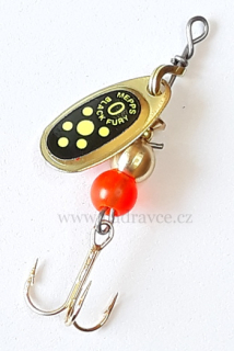 Rotační třpytka MEPPS 0 Black Fury zlatá / žluté tečky